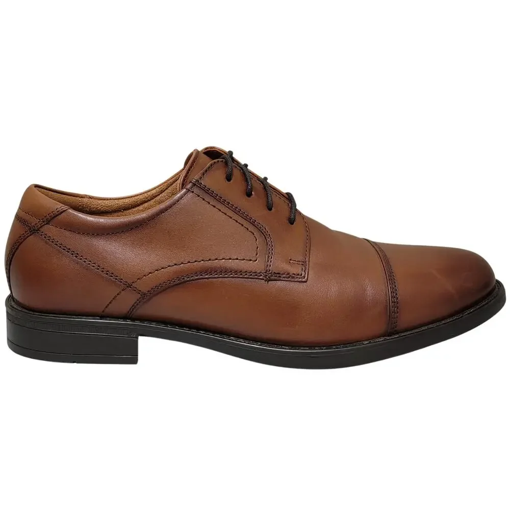 Florsheim Men Center Cap Toe Derby Oxfords Size US 9M Cognac Brown Leather